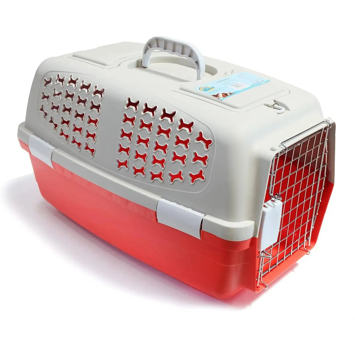 Transportín Rígido para Perros y Gatos de Plástico con Puerta Metálica