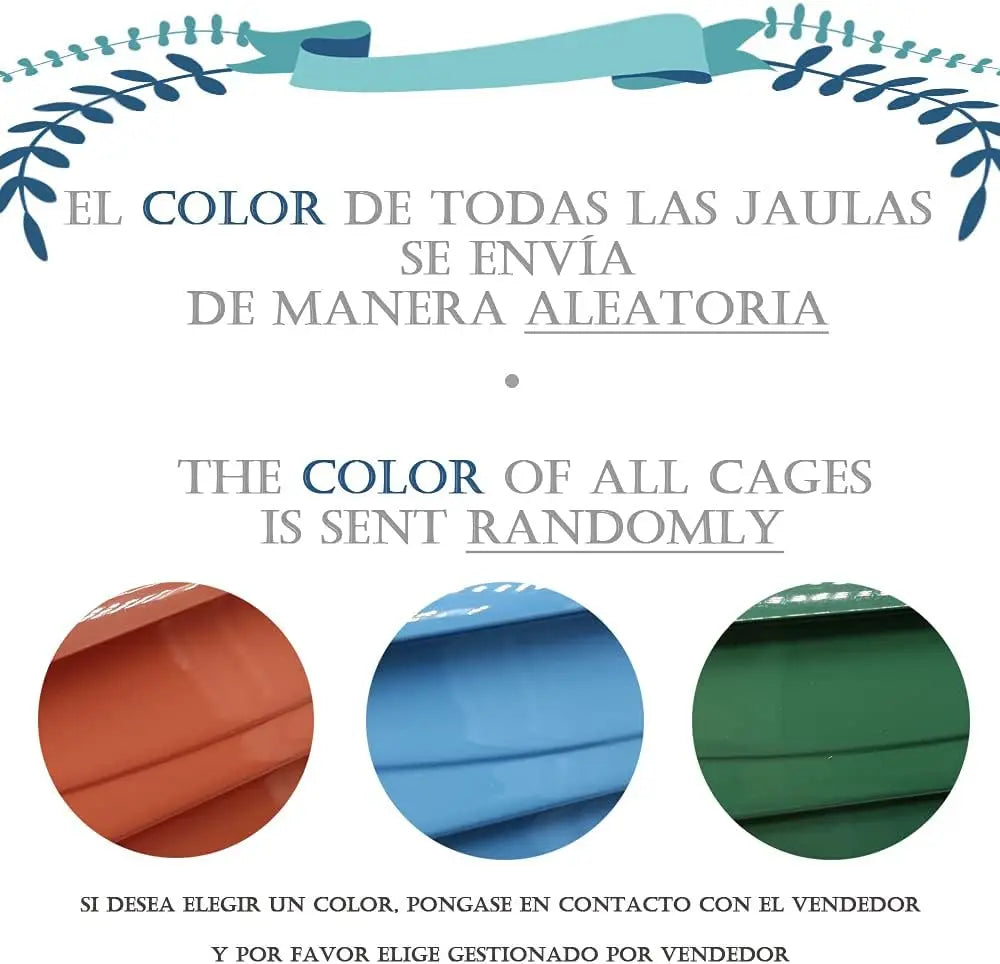 Jaula para Pájaros de Metal con Comedero y Saltador