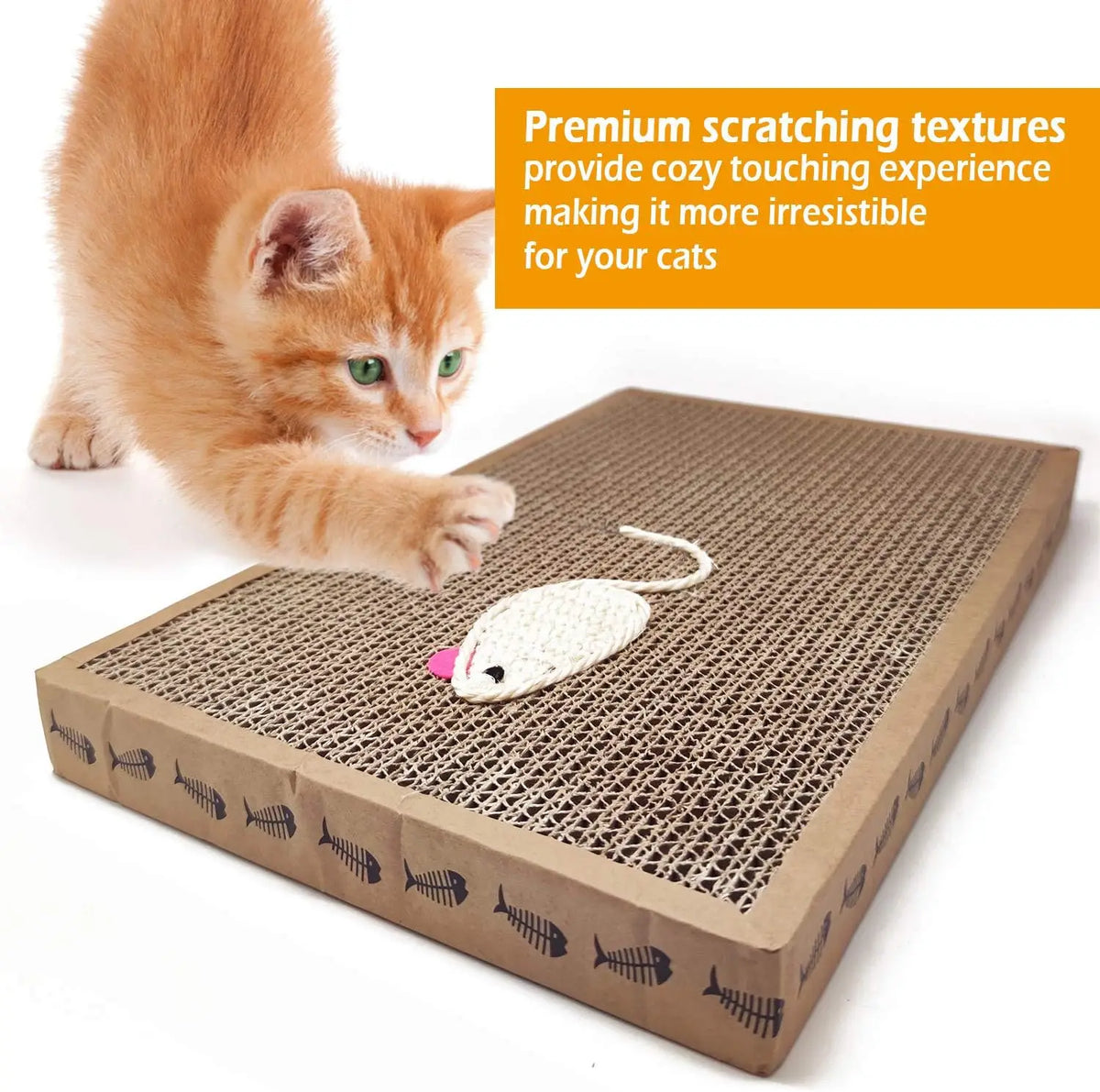 Pack 2 Rascadores de Cartón para Gatos con Diseño de Ratón