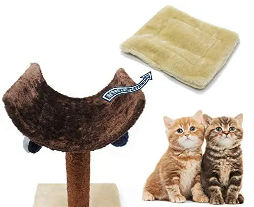 Rascador Árbol para Gatos con 2 Bolas Colgantes y Cojín Blando