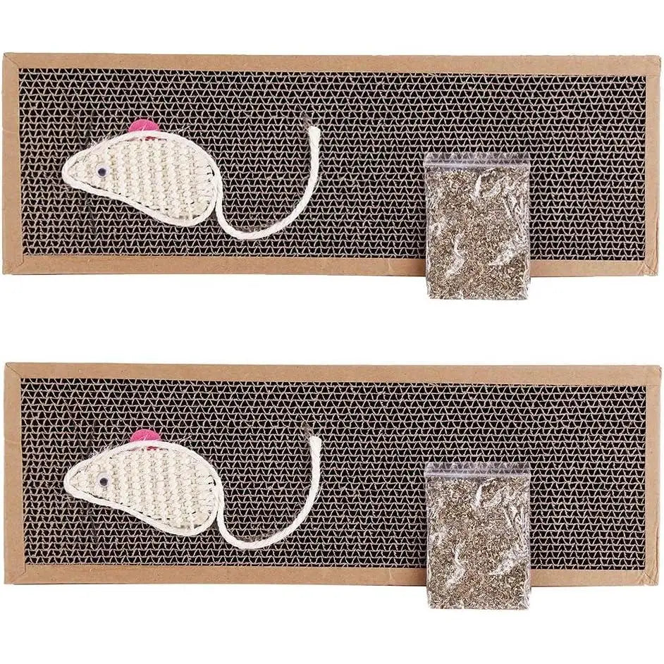 Pack 2 Rascadores de Cartón para Gatos con Diseño de Ratón
