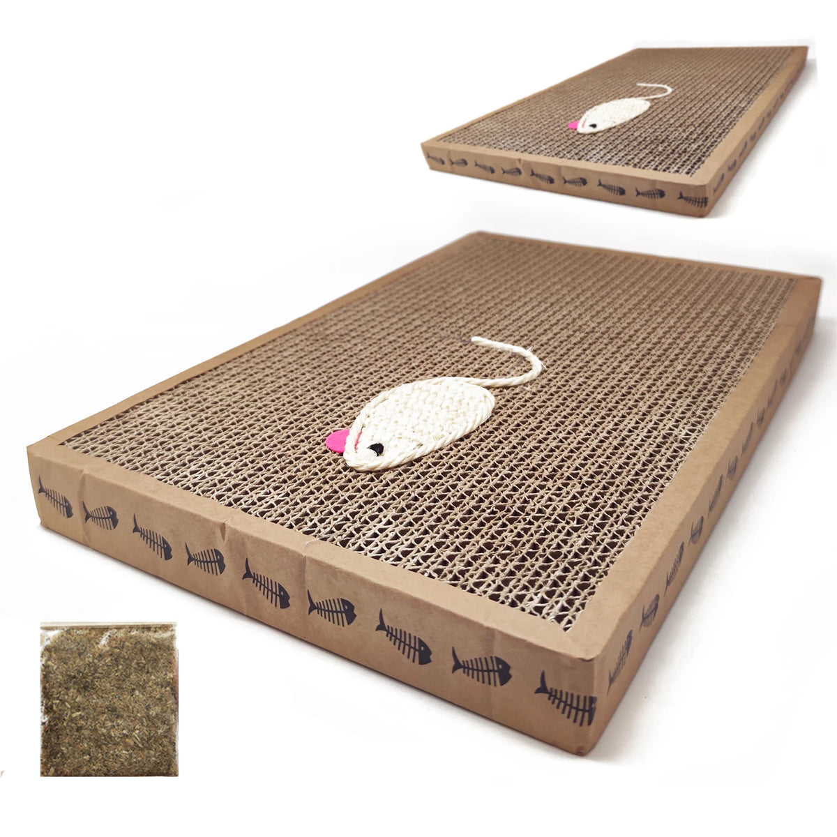 Pack 2 Rascadores de Cartón para Gatos con Diseño de Ratón