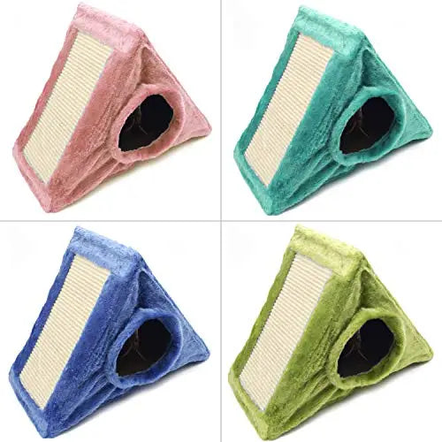 Casa Plegable para Gatos con Forma de Triángulo y Juguete