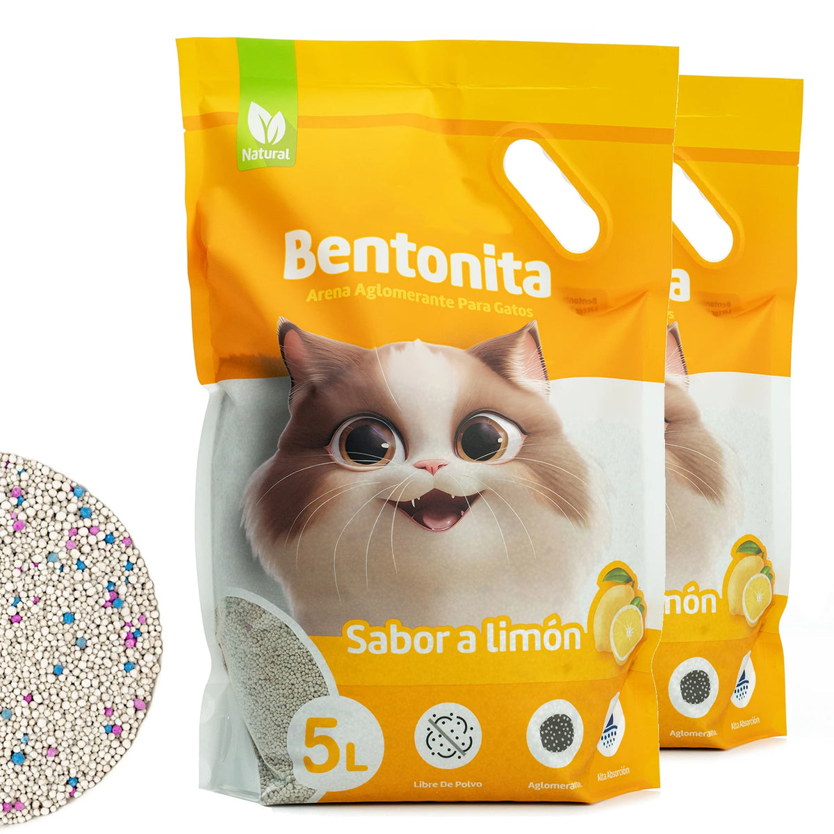 Arena Aglomerante de Bentonita para Gatos con Control de Olores