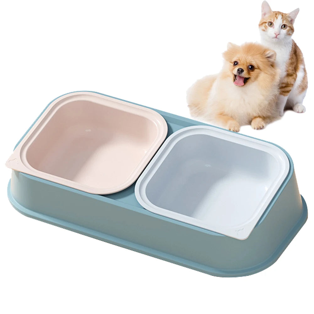 Comedero y Bebedero 2 en 1 para Gatos y Perros con Diseño Inclinado
