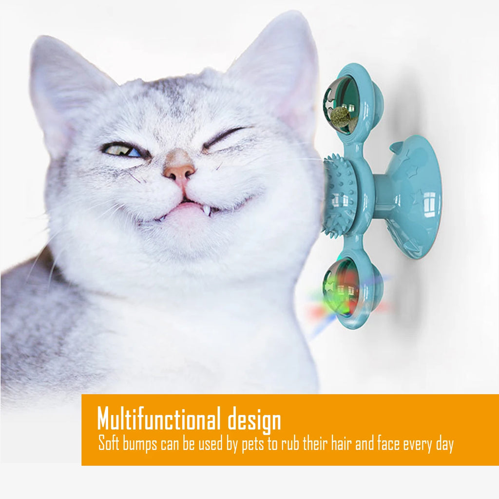 Juguete Interactivo Molinillo de Viento Giratorio para Gatos