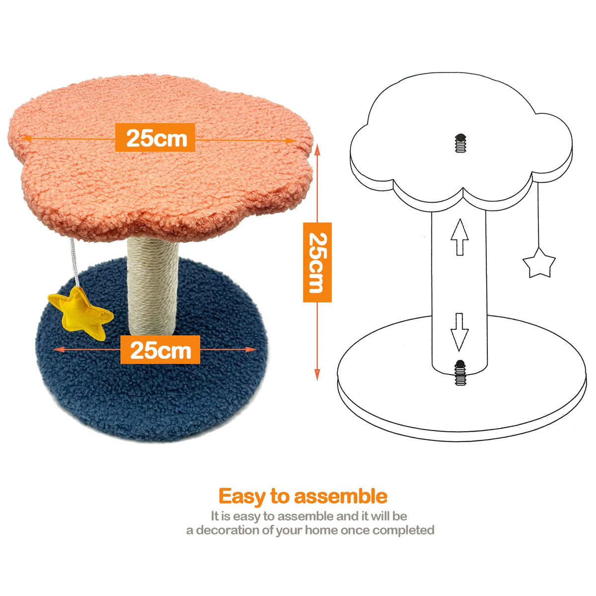Rascador para Gatos en Forma de Flor con Juguete