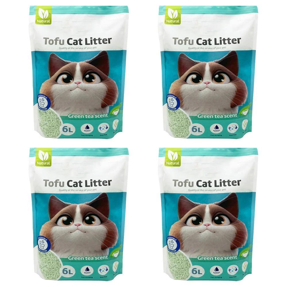 Arena de Tofu para Gatos Aglomerante sin Polvo