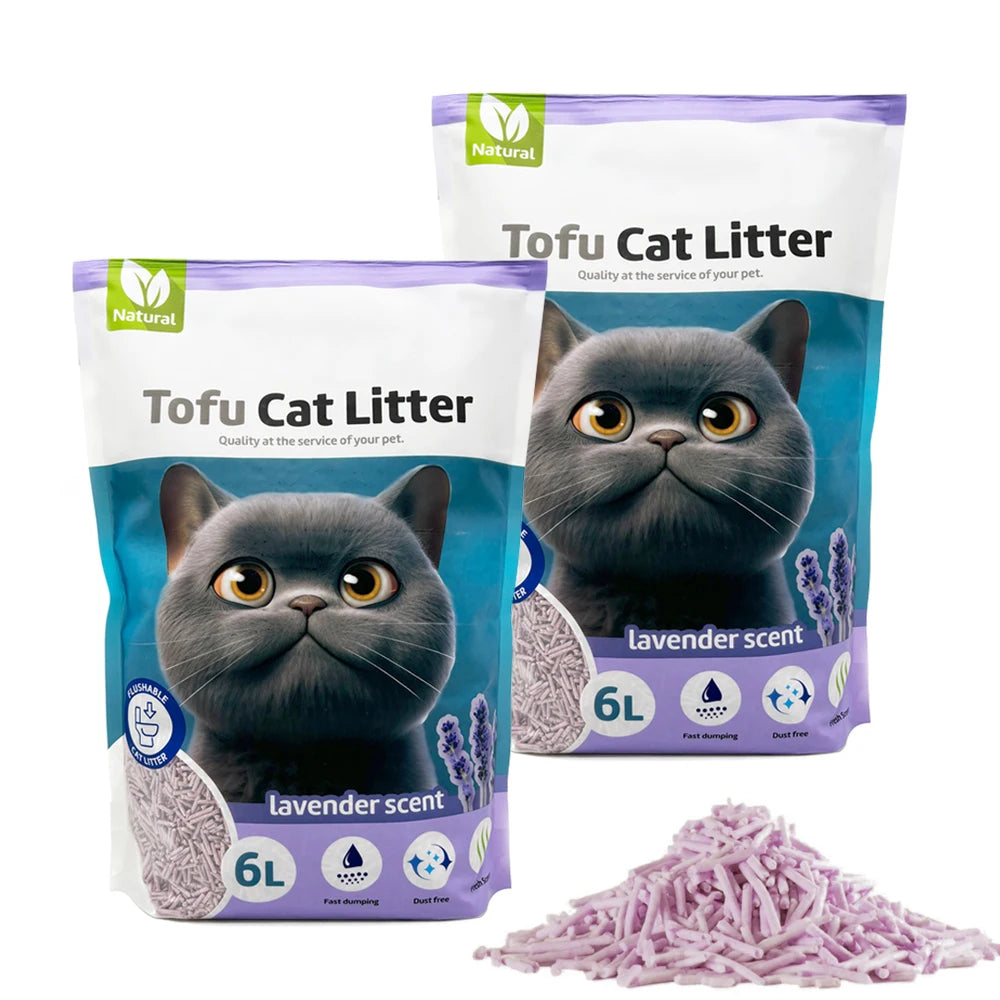 Arena de Tofu para Gatos Aglomerante sin Polvo