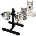 Comedero y Bebedero Elevado de Acero Inoxidable para Perros con Altura Ajustable