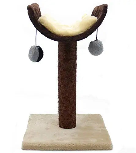Rascador Árbol para Gatos con 2 Bolas Colgantes y Cojín Blando
