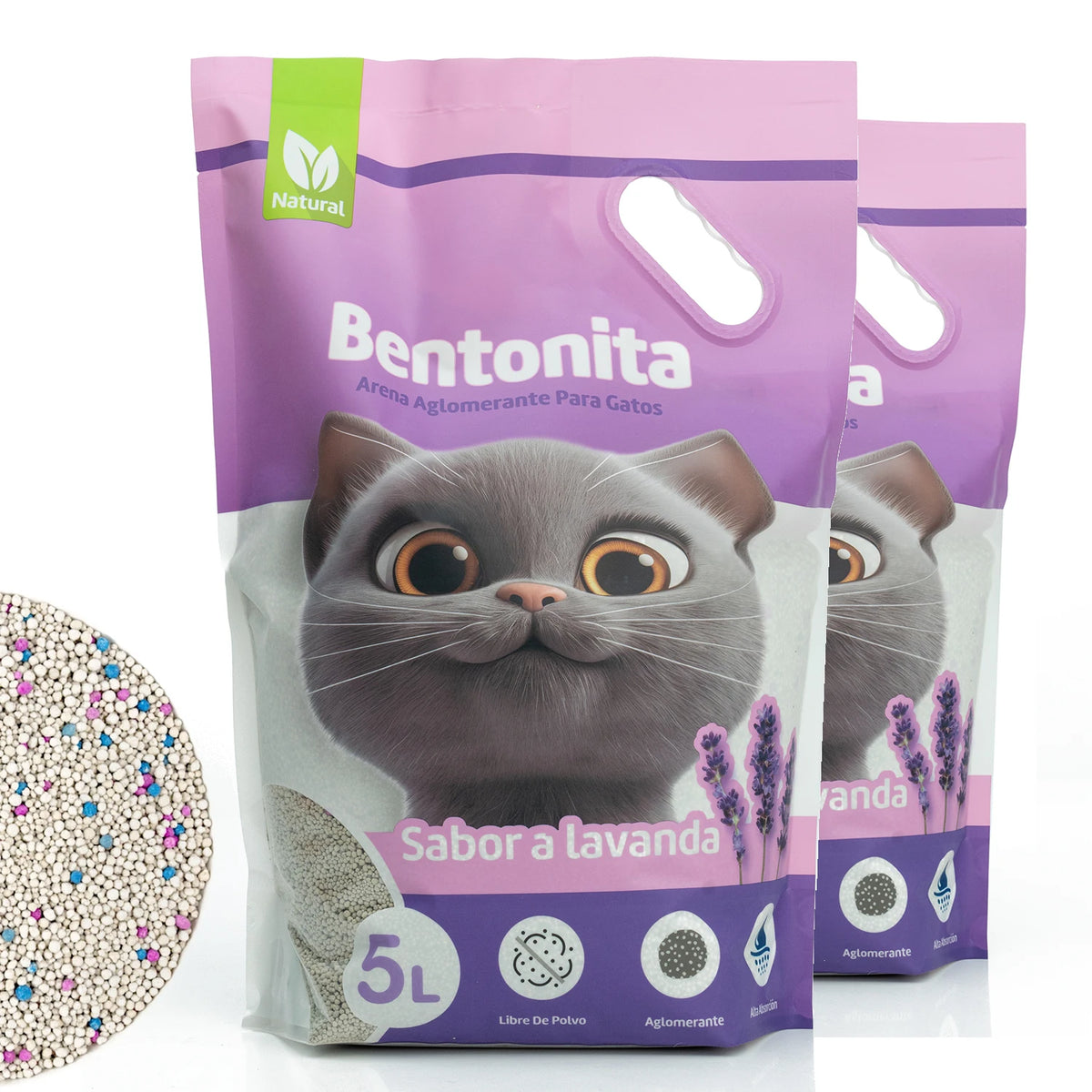 Arena Aglomerante de Bentonita para Gatos con Control de Olores