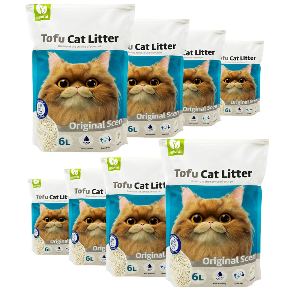 Arena de Tofu para Gatos Aglomerante sin Polvo
