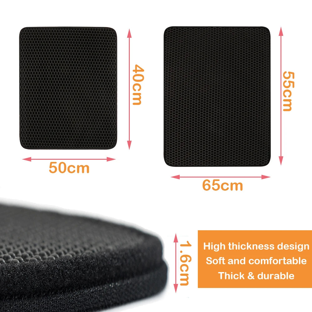 Estera de Arena para Gatos de Doble Capa Impermeable y Fácil de Limpiar