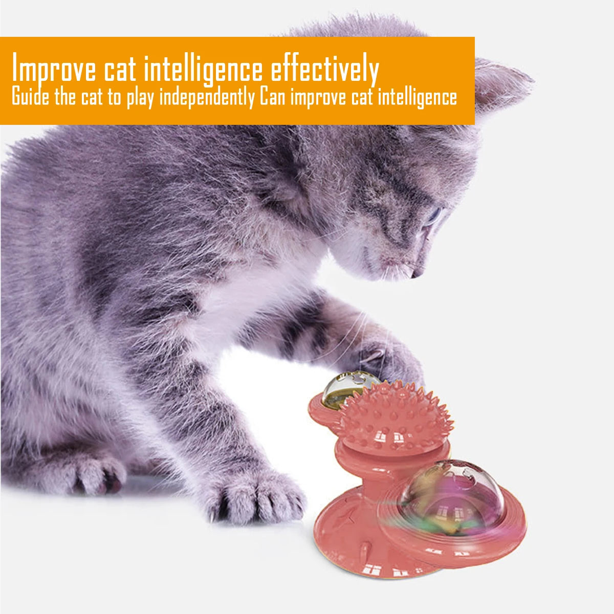 Juguete Interactivo Molinillo de Viento Giratorio para Gatos