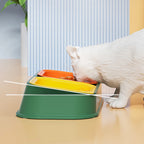 Comedero y Bebedero 2 en 1 para Gatos y Perros con Diseño Inclinado