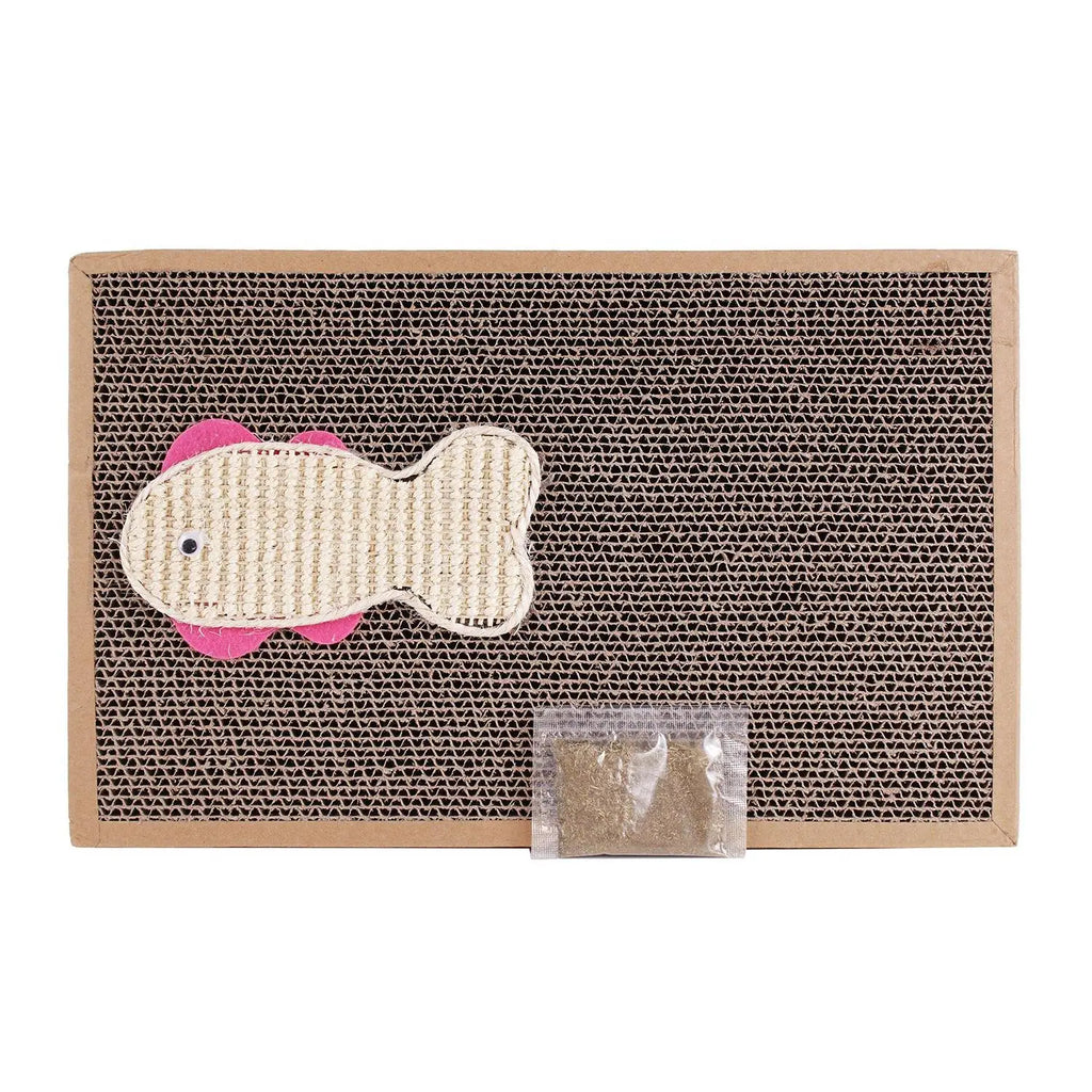 Rascador de Cartón para Gatos con Forma de Pez