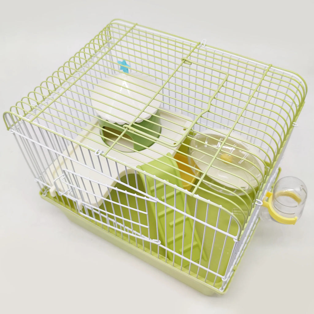 Jaula para Hámster Mini Chalé con Comedero y Rueda