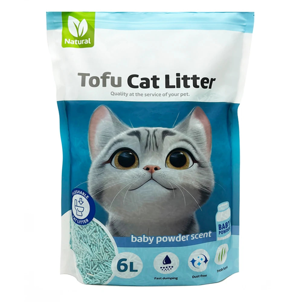 Arena de Tofu para Gatos Aglomerante sin Polvo