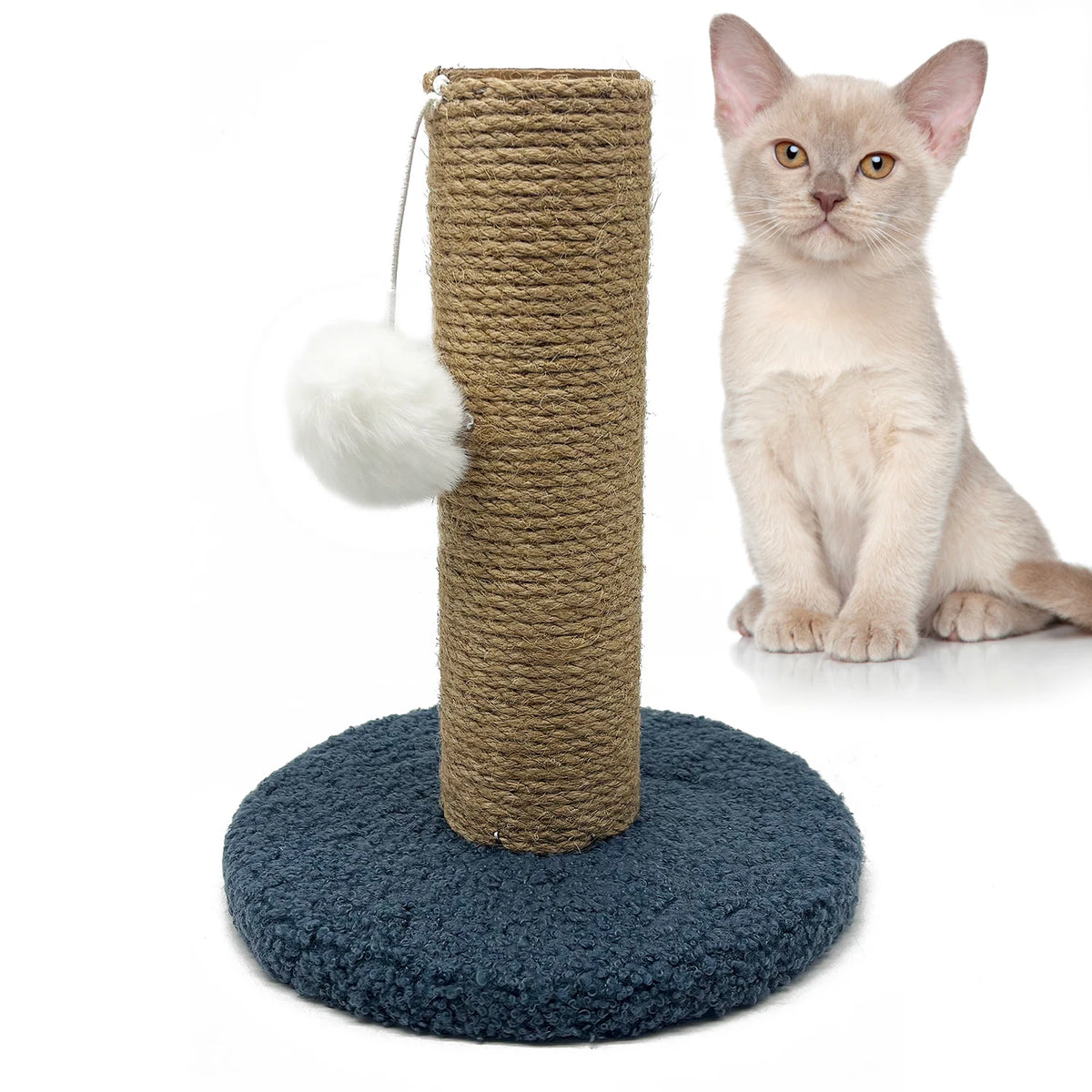 Rascador para Gatos con Base Antideslizante y Juguete Colgante