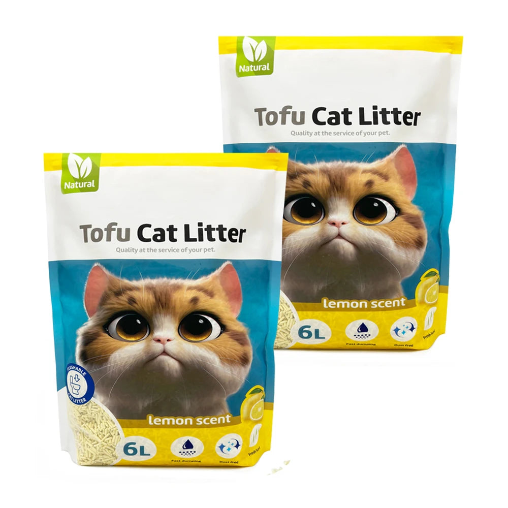 Arena de Tofu para Gatos Aglomerante sin Polvo