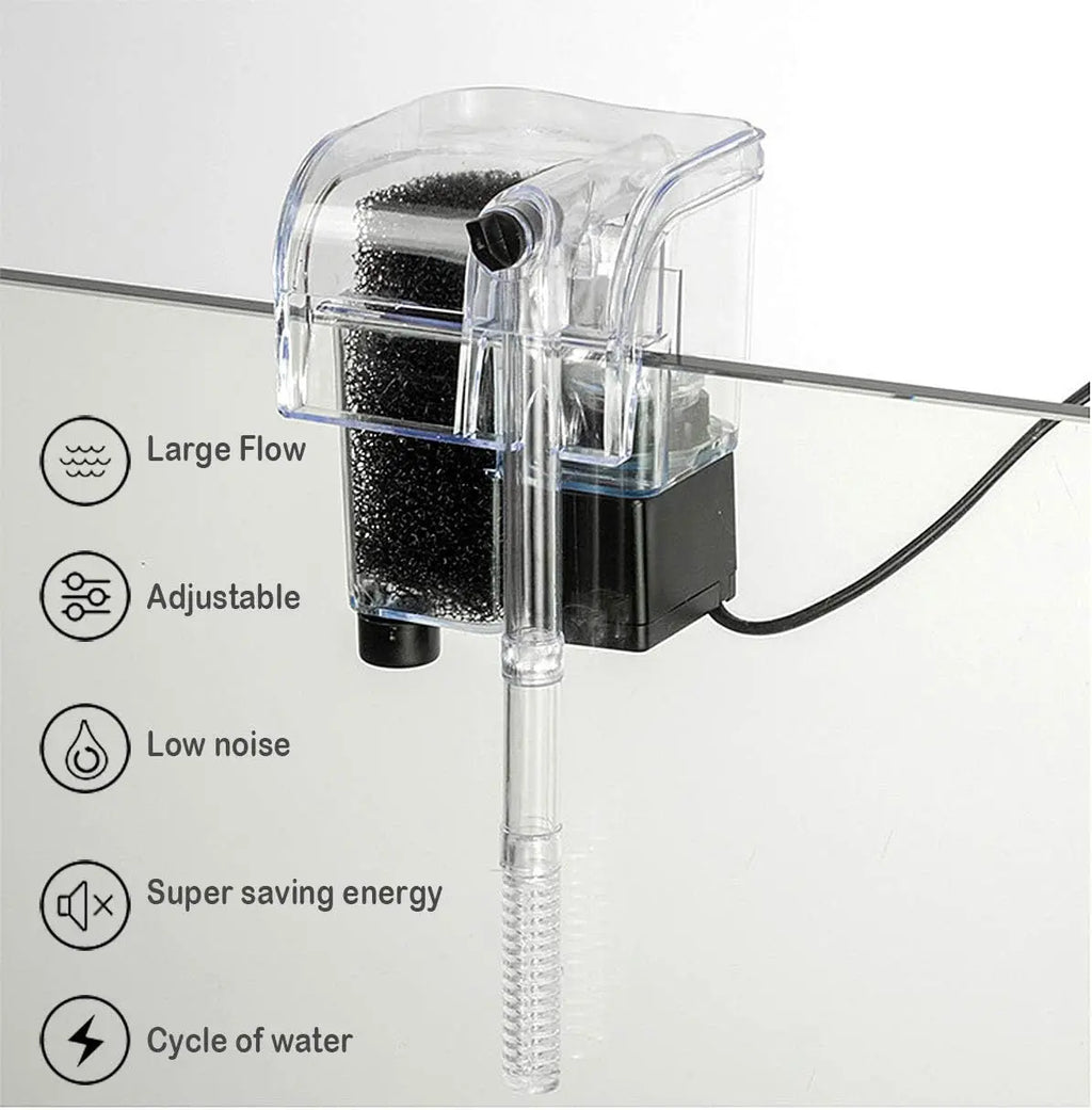 Filtro Externo Colgante para Acuario con Cascada y Oxigenación