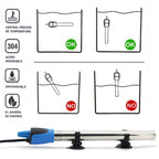 Calentador Sumergible para Acuario de Acero Inoxidable con 2 Ventosas