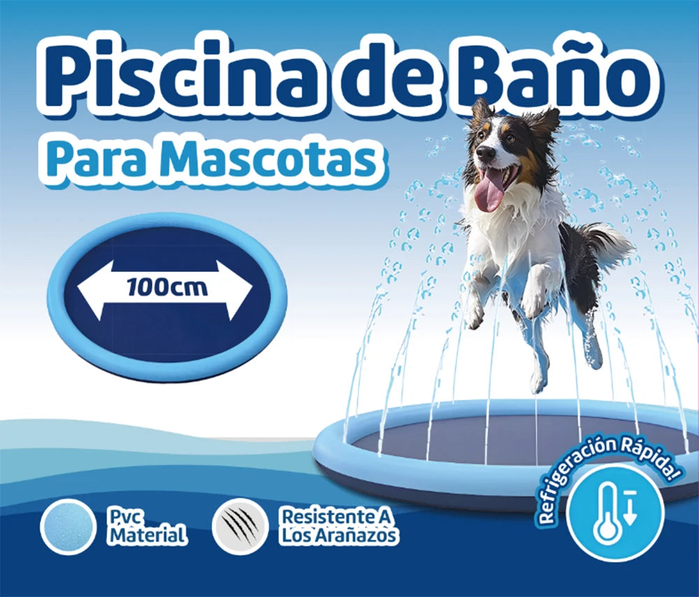 Piscina para Perros y Mascotas con Rociadores de PVC Resistente