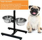 Comedero y Bebedero Elevado de Acero Inoxidable para Perros con Altura Ajustable