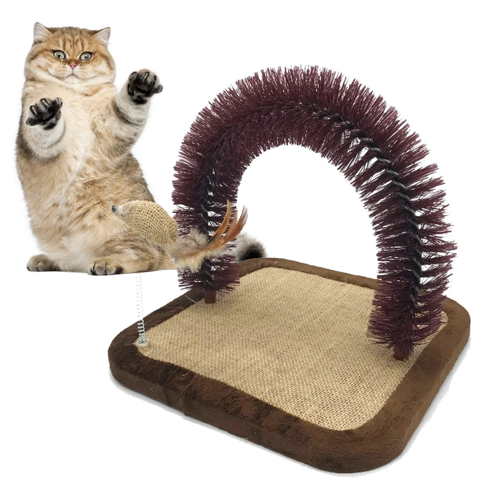 Rascador Arco para Gatos y Gatitos con Ratón Colgante