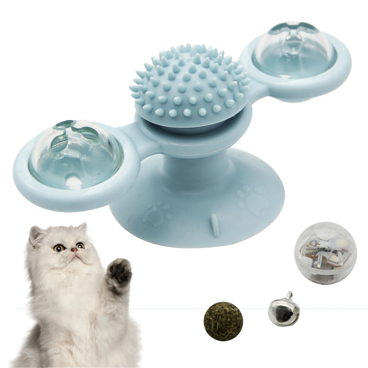 Juguete Interactivo Molinillo de Viento Giratorio para Gatos