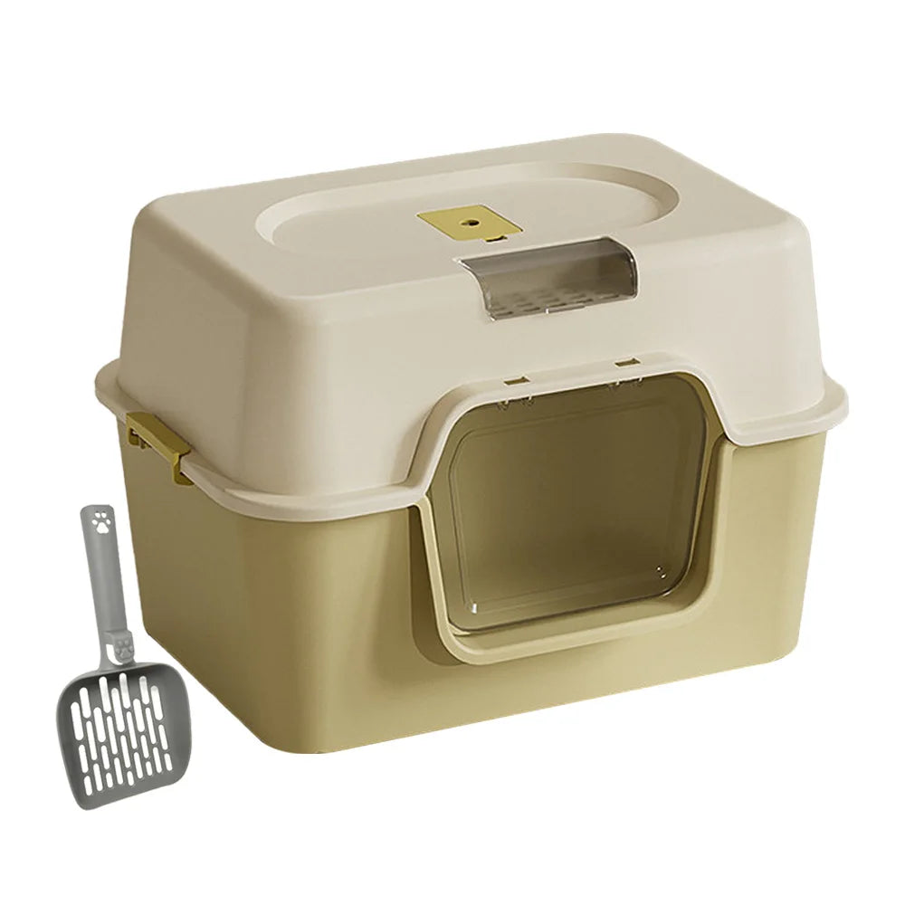 Arenero para Gatos Cerrado con Bandeja Extraíble Antiderrames y Antiolores