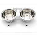 Pack 2 Comederos y Bebederos de Acero Inoxidable para Perros y Gatos con Base Antideslizante