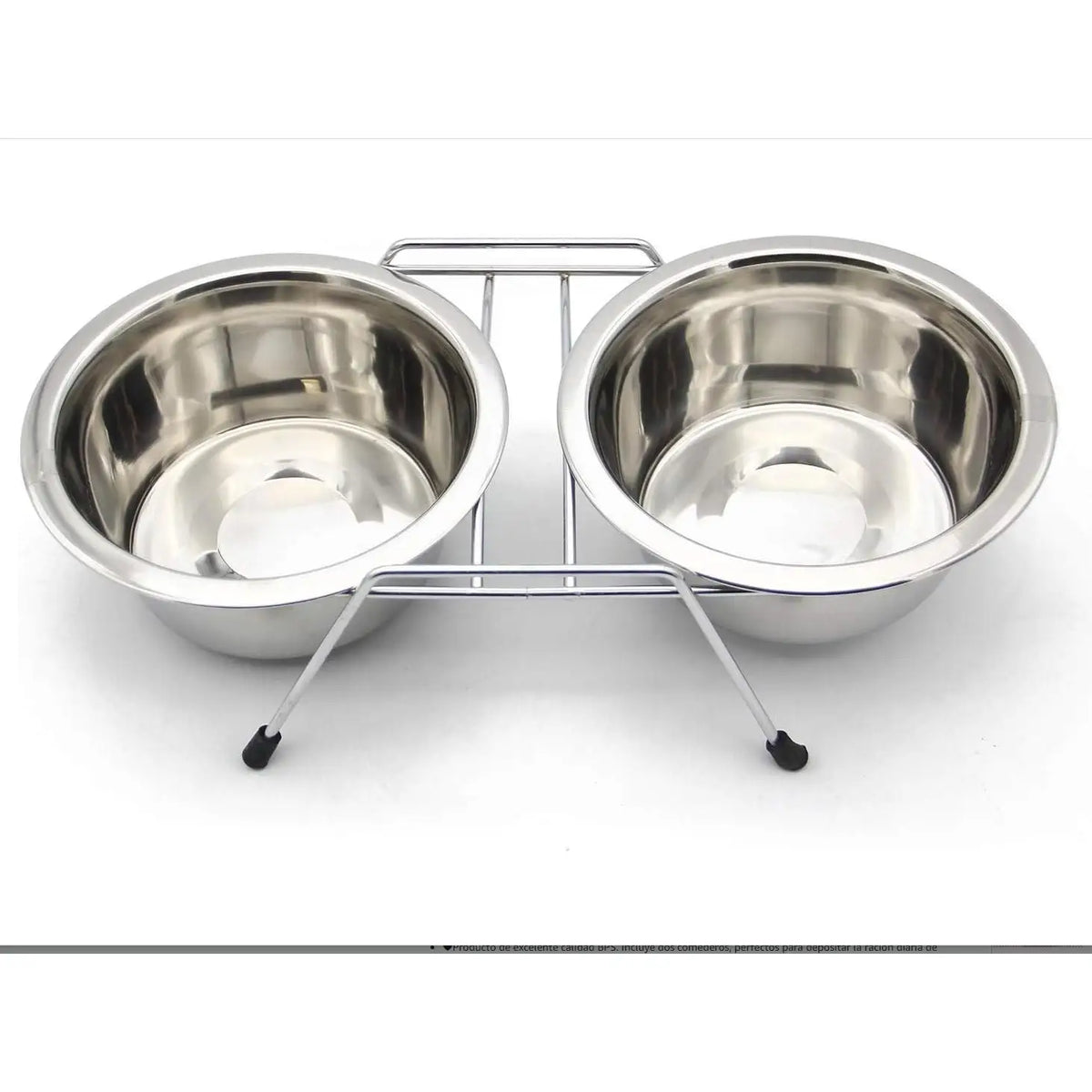 Pack 2 Comederos y Bebederos de Acero Inoxidable para Perros y Gatos con Base Antideslizante