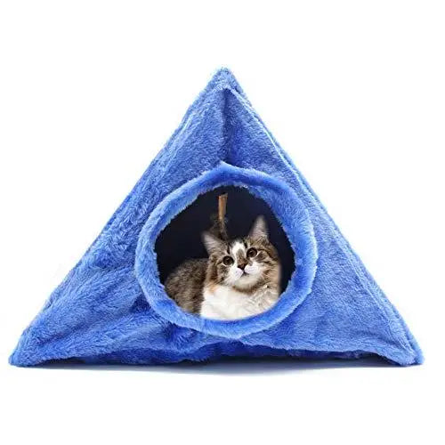 Casa Plegable para Gatos con Forma de Triángulo y Juguete