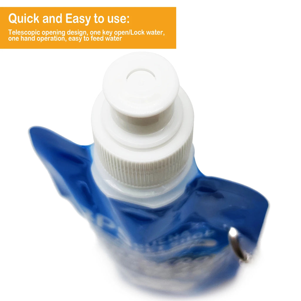 Pack 2 Botellas de Agua Portátiles Plegables para Perros con Mosquetón