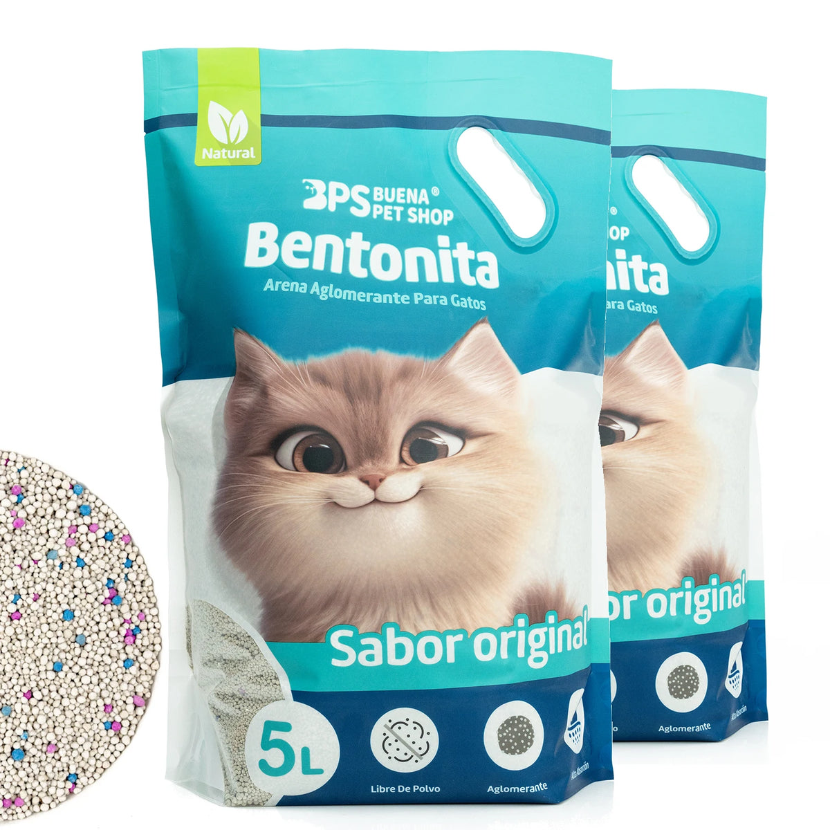 Arena Aglomerante de Bentonita para Gatos con Control de Olores