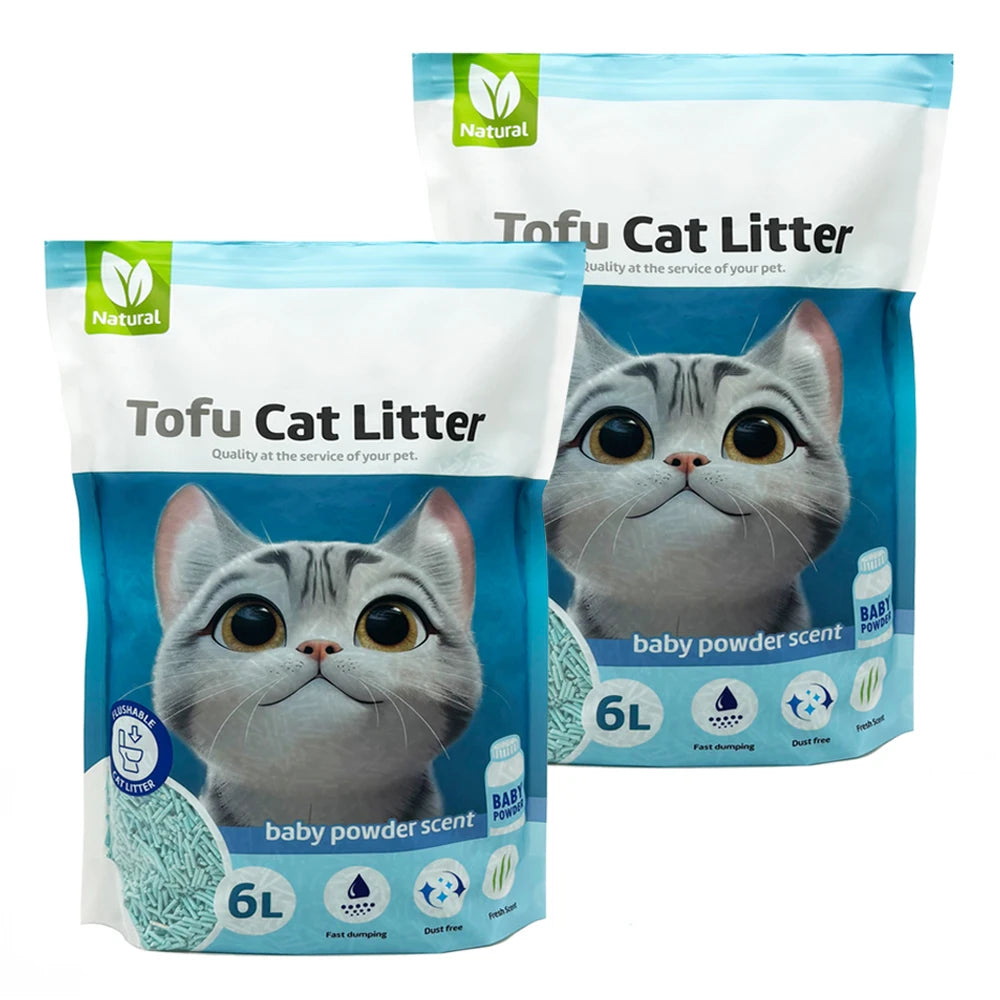 Arena de Tofu para Gatos Aglomerante sin Polvo