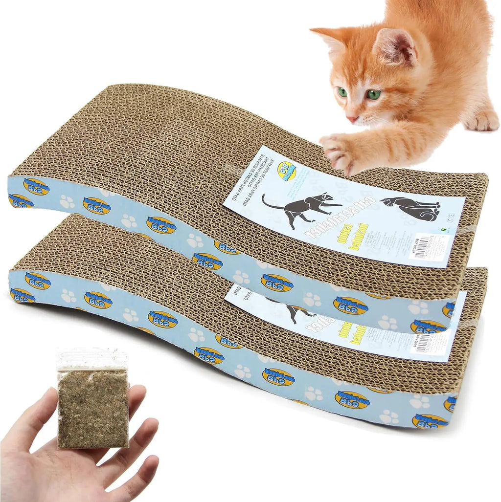 Pack 2 Rascadores de Cartón para Gatos con Hierba Gatera