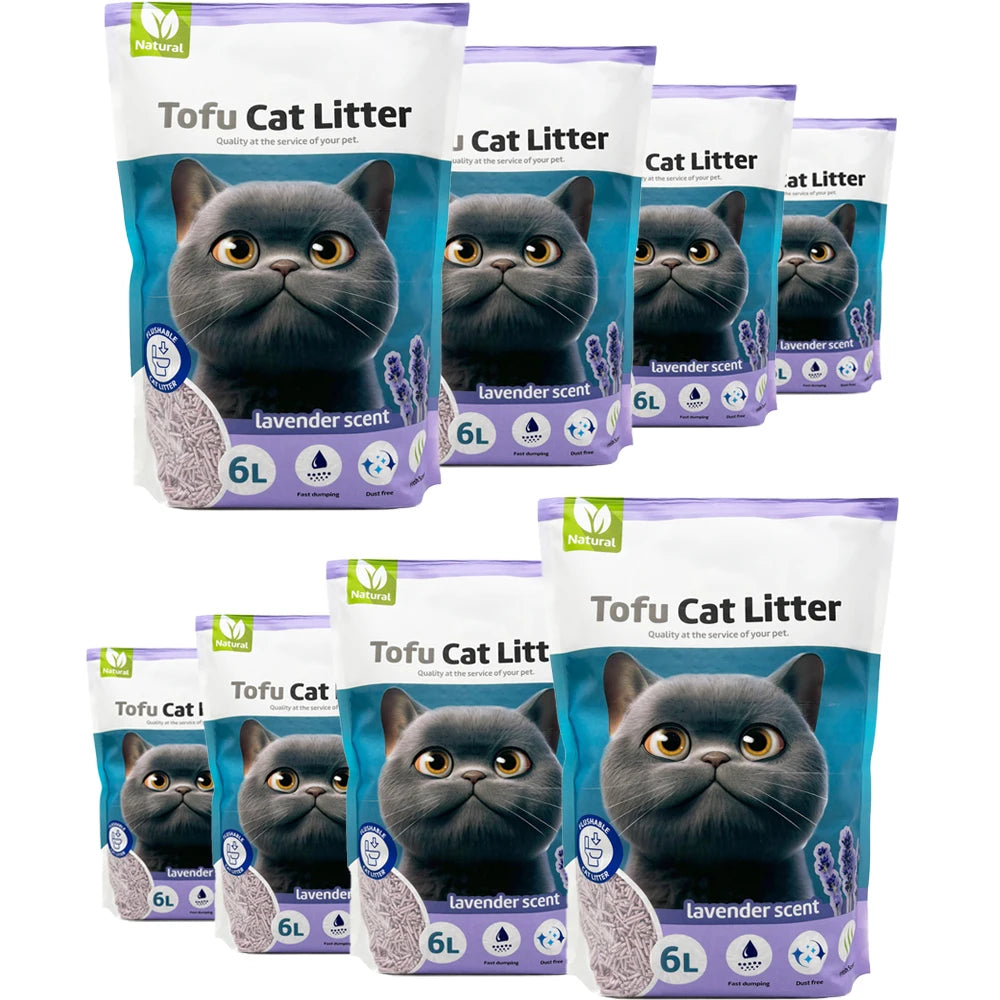Arena de Tofu para Gatos Aglomerante sin Polvo