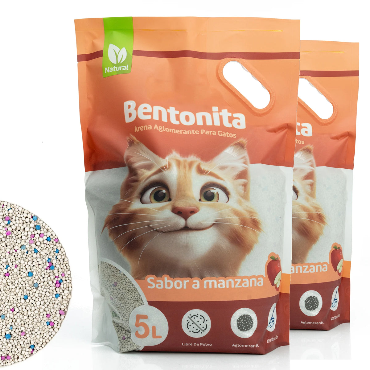 Arena Aglomerante de Bentonita para Gatos con Control de Olores