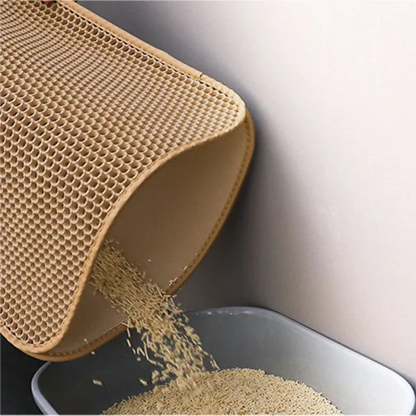 Estera de Arena para Gatos de Doble Capa Impermeable y Fácil de Limpiar