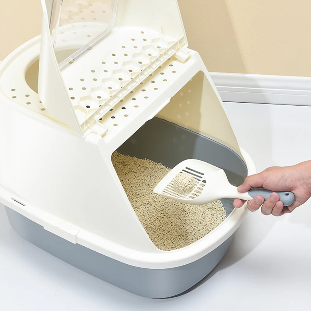 Arenero para Gatos Cubierto Grande con Pala y Cajón Sanitario