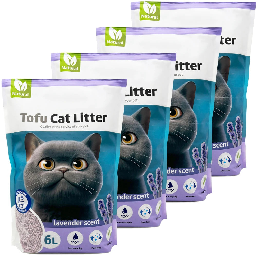 Arena de Tofu para Gatos Aglomerante sin Polvo