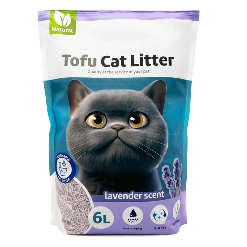 Arena de Tofu para Gatos Aglomerante sin Polvo