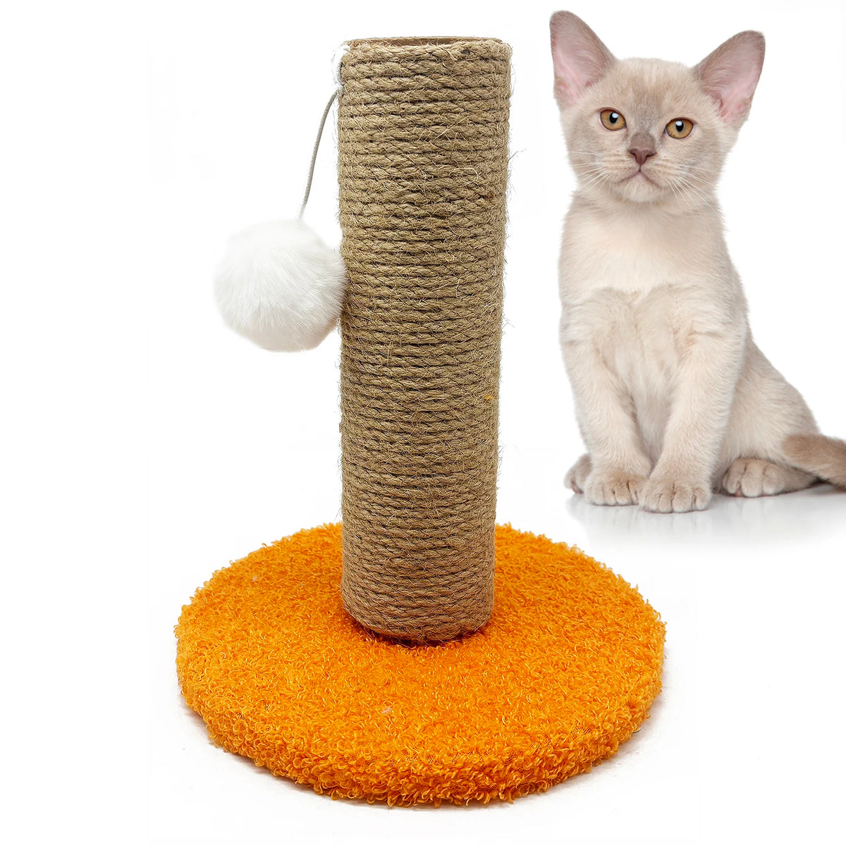 Rascador para Gatos con Base Antideslizante y Juguete Colgante