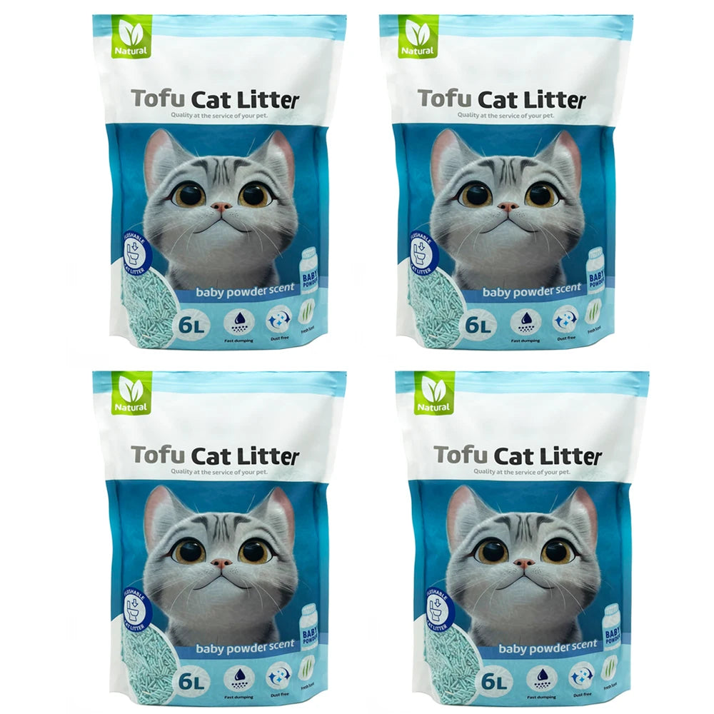 Arena de Tofu para Gatos Aglomerante sin Polvo