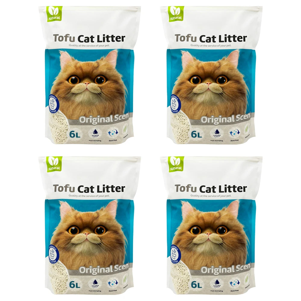 Arena de Tofu para Gatos Aglomerante sin Polvo