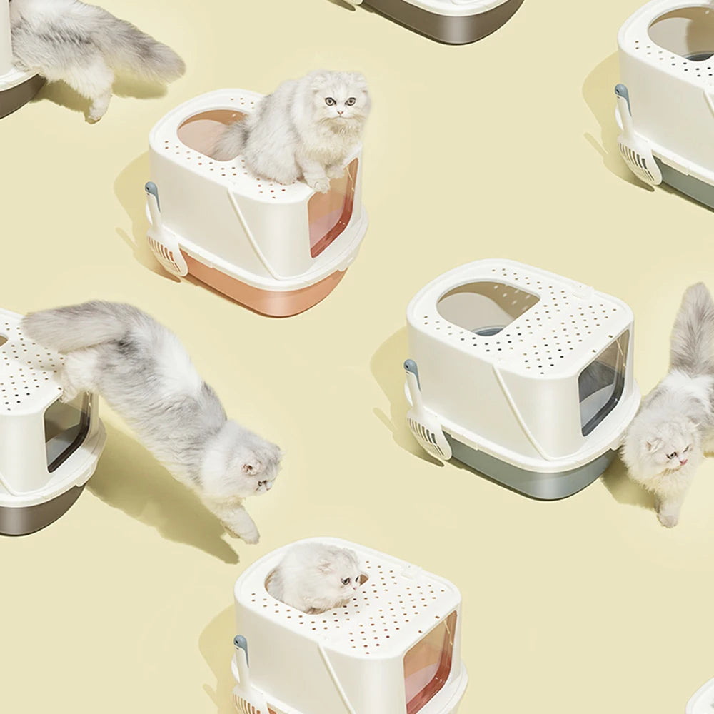 Arenero para Gatos Cubierto Grande con Pala y Cajón Sanitario