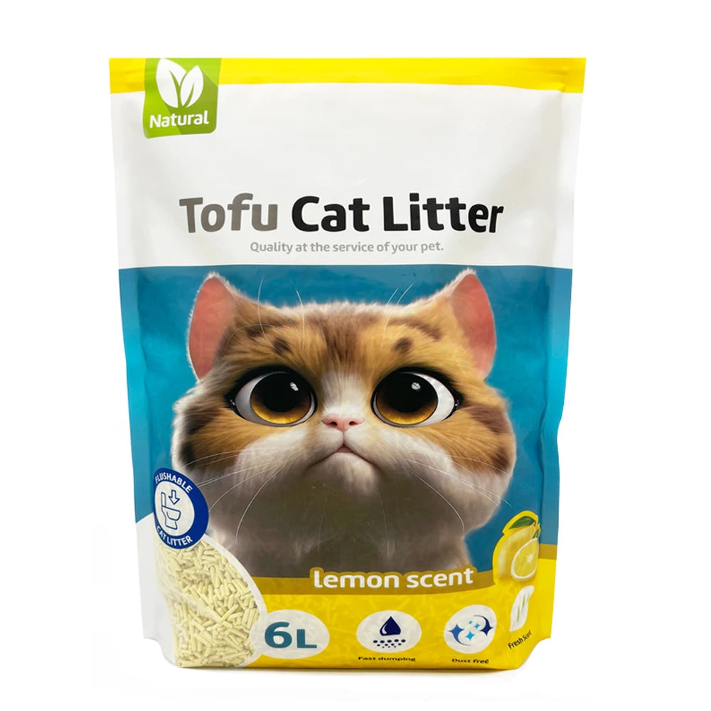 Arena de Tofu para Gatos Aglomerante sin Polvo